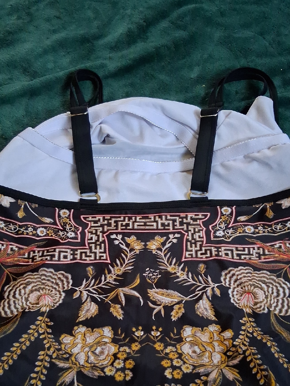 Maxine Floral Printed Black Tankini Top and Black Swim Bottoms - Picture 5 of 5